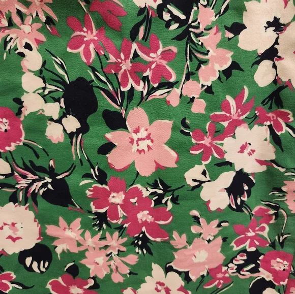 J Crew Vibrant Green Pink Floral Print Pencil Skirt Size 12 - Picture 3 of 9
